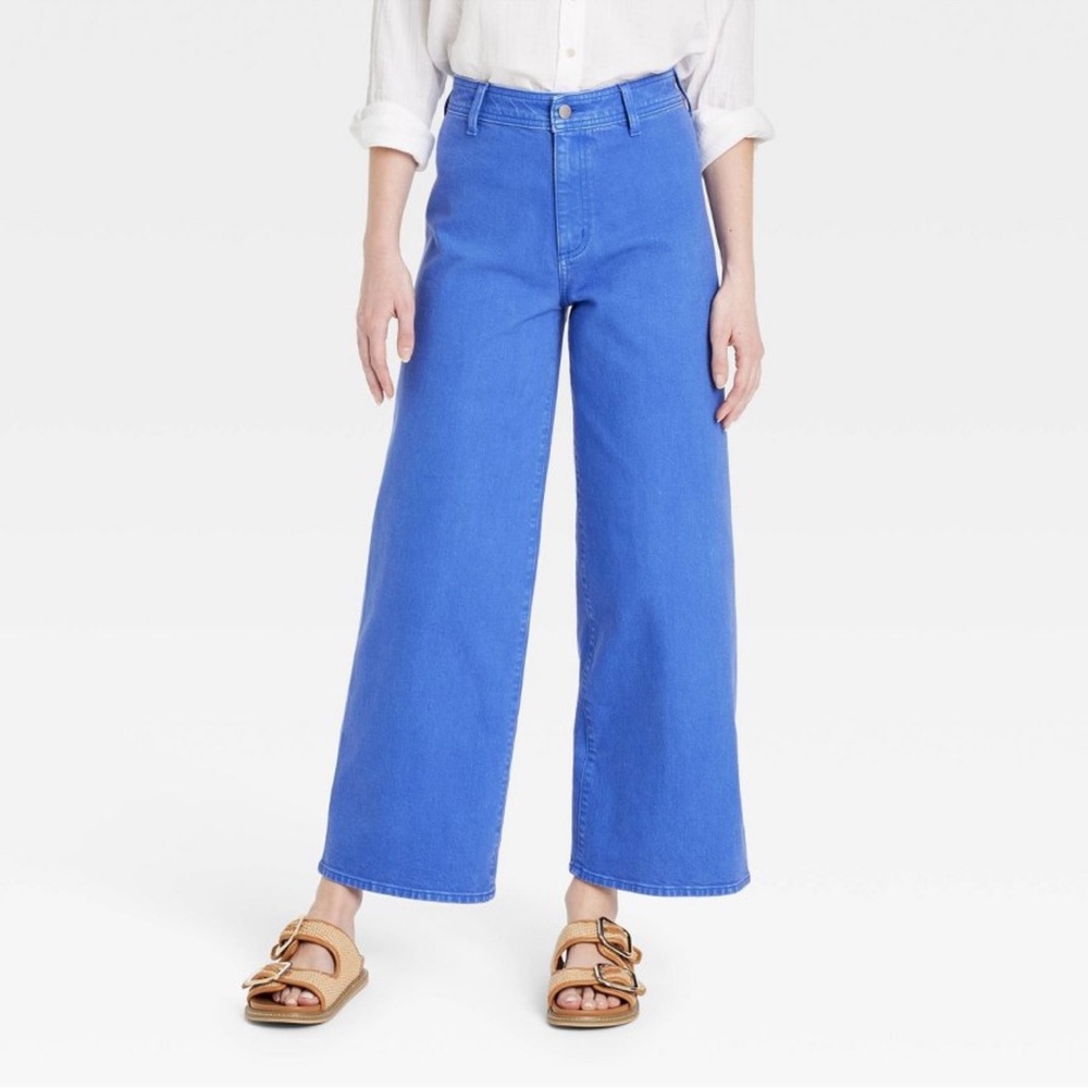 Women’s High Rise Sailor Wide Leg Ankle Jeans Universal Thread Blue